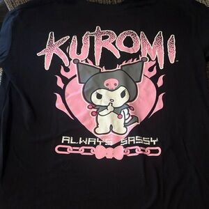 Hybrid Apparel Black and Pink Kuromi Long Sleeve Tee